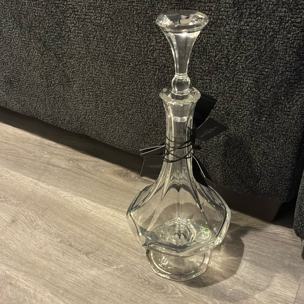 Elegant glass blown tequila decanter